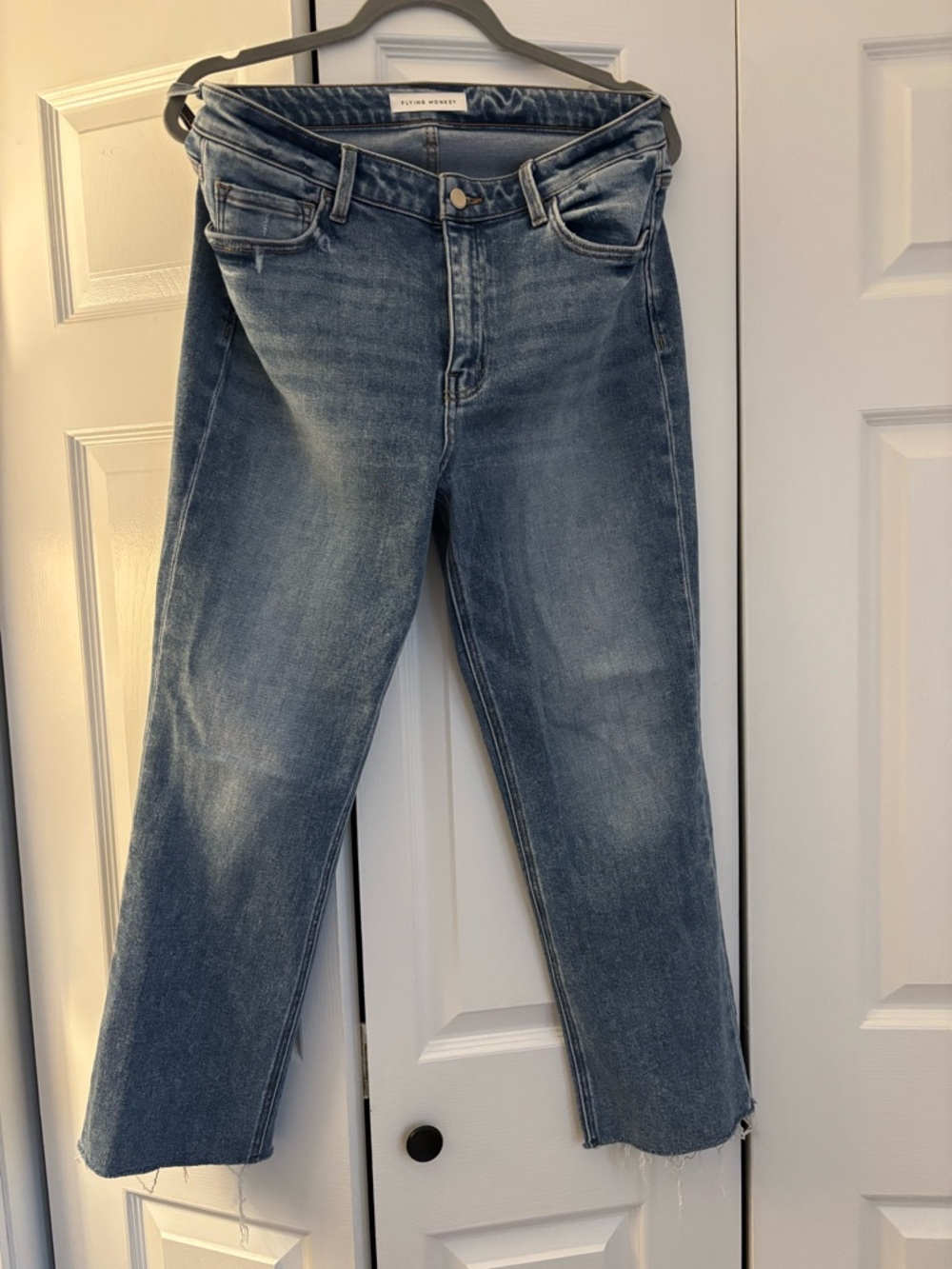 High-Rise Straight Leg Jeans in Light Blue